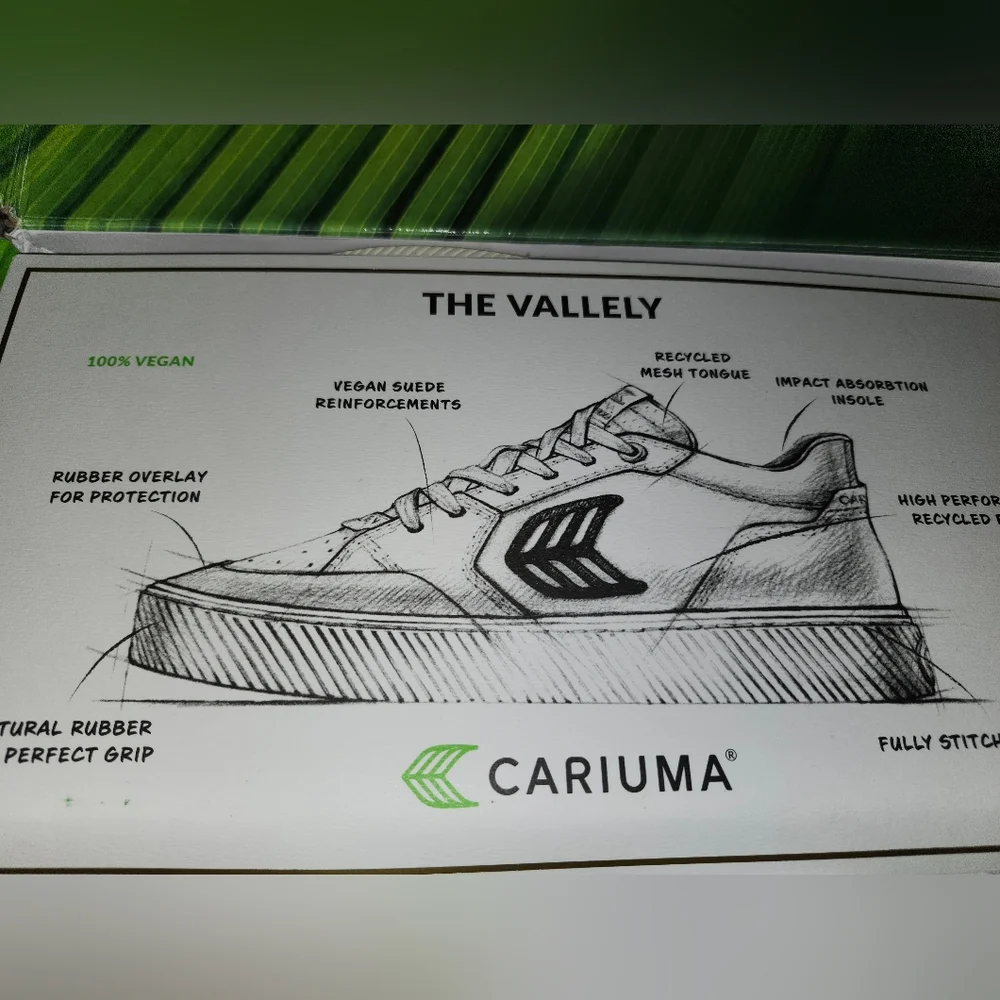 NEW CARIUMA Vallely Skate Black Suede Ivory Logo Sneaker Unisex Men's Skater